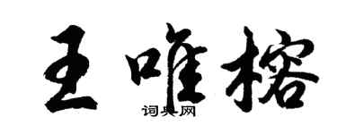 胡问遂王唯榕行书个性签名怎么写