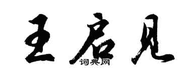 胡问遂王启见行书个性签名怎么写