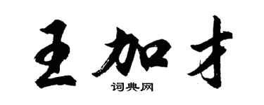 胡问遂王加才行书个性签名怎么写