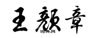 胡问遂王颜章行书个性签名怎么写