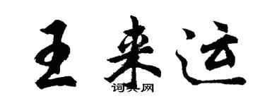 胡问遂王来运行书个性签名怎么写