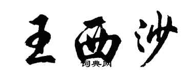 胡问遂王西沙行书个性签名怎么写