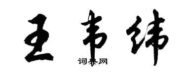 胡问遂王韦纬行书个性签名怎么写