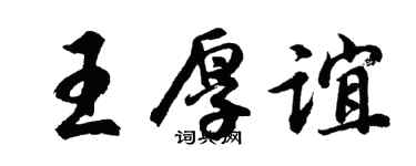 胡问遂王厚谊行书个性签名怎么写