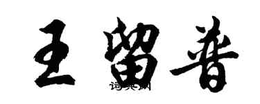 胡问遂王留普行书个性签名怎么写