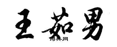 胡问遂王茹男行书个性签名怎么写