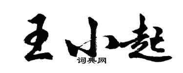胡问遂王小起行书个性签名怎么写