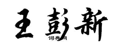胡问遂王彭新行书个性签名怎么写