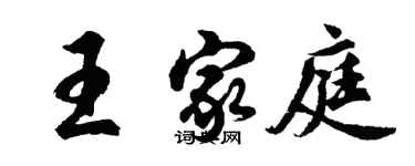 胡问遂王家庭行书个性签名怎么写