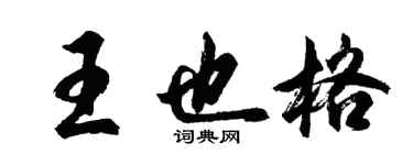 胡问遂王也格行书个性签名怎么写