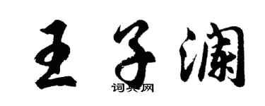 胡问遂王子澜行书个性签名怎么写