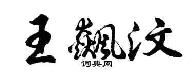 胡问遂王飙汶行书个性签名怎么写