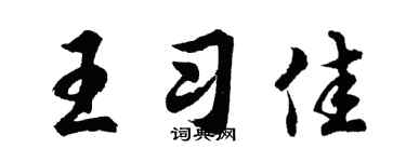 胡问遂王习佳行书个性签名怎么写