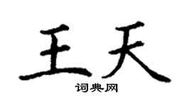 丁谦王天楷书个性签名怎么写