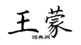 丁谦王蒙楷书个性签名怎么写