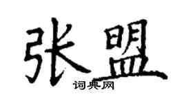 丁谦张盟楷书个性签名怎么写