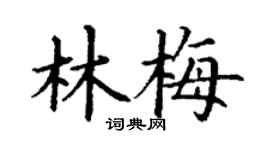 丁谦林梅楷书个性签名怎么写