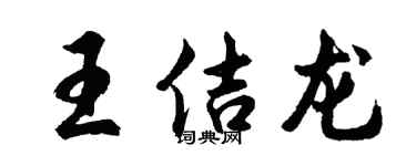 胡问遂王佶龙行书个性签名怎么写