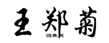 胡问遂王郑菊行书个性签名怎么写