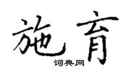 丁谦施育楷书个性签名怎么写