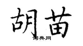 丁谦胡苗楷书个性签名怎么写
