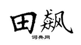丁谦田飙楷书个性签名怎么写