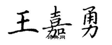 丁谦王嘉勇楷书个性签名怎么写