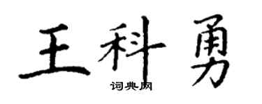 丁谦王科勇楷书个性签名怎么写
