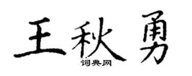 丁谦王秋勇楷书个性签名怎么写