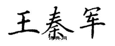 丁谦王秦军楷书个性签名怎么写