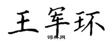 丁谦王军环楷书个性签名怎么写