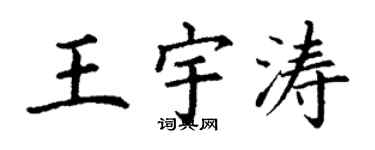 丁谦王宇涛楷书个性签名怎么写