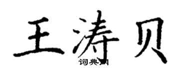 丁谦王涛贝楷书个性签名怎么写