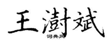 丁谦王澍斌楷书个性签名怎么写