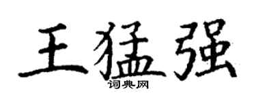 丁谦王猛强楷书个性签名怎么写