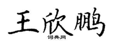 丁谦王欣鹏楷书个性签名怎么写