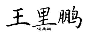 丁谦王里鹏楷书个性签名怎么写