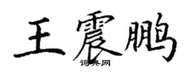 丁谦王震鹏楷书个性签名怎么写
