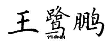 丁谦王鹭鹏楷书个性签名怎么写