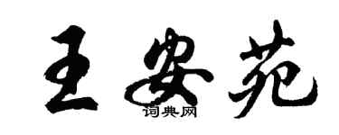 胡问遂王安苑行书个性签名怎么写