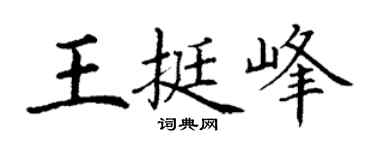 丁谦王挺峰楷书个性签名怎么写