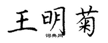 丁谦王明菊楷书个性签名怎么写