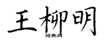 丁谦王柳明楷书个性签名怎么写
