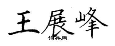 丁谦王展峰楷书个性签名怎么写