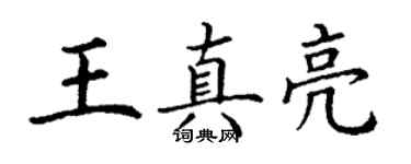 丁谦王真亮楷书个性签名怎么写