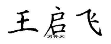 丁谦王启飞楷书个性签名怎么写