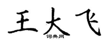丁谦王大飞楷书个性签名怎么写