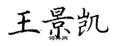 丁谦王景凯楷书个性签名怎么写