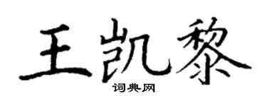 丁谦王凯黎楷书个性签名怎么写