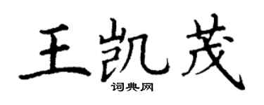 丁谦王凯茂楷书个性签名怎么写